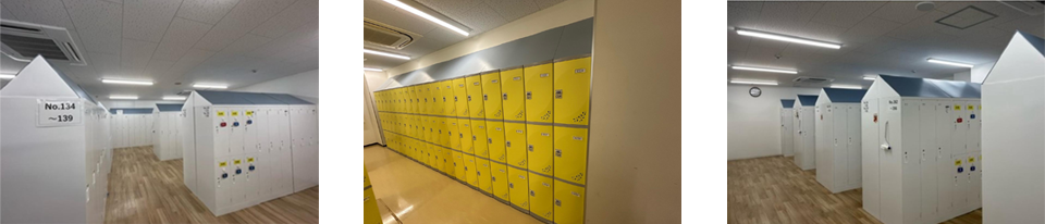 スッキリとしたロッカールーム